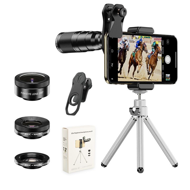Dodatki za mobilne telefone Kovinski 22x Telefoto Fisheye Širokokotni Makro Starlight Polarizacija Univerzalna zunanja leča za mobilni telefon_voghion.com