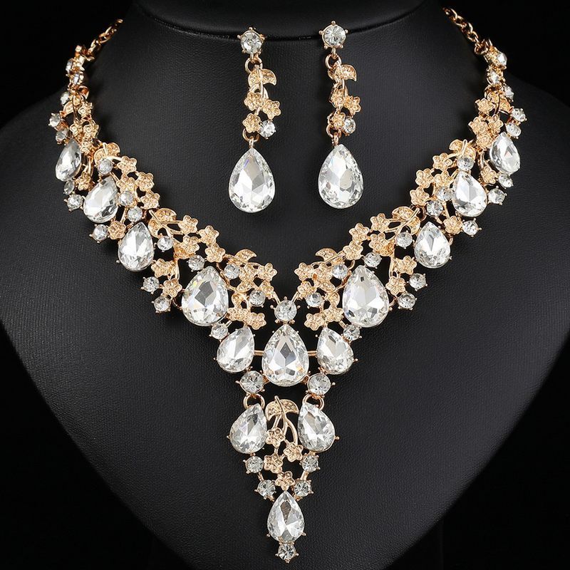 Nuova collana esagerata della sposa, orecchini da banchetto, set alla moda, abito, accessori da sposa, gioielli_voghion.com