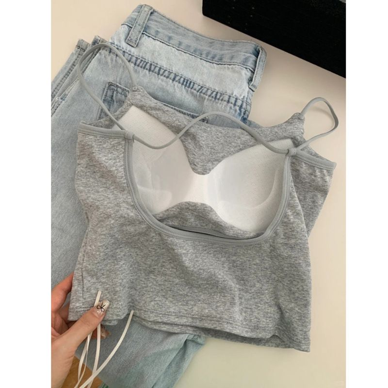 Backless Padded Camisole Vest For Women 2025 New Summer Bra Integrated Outerwear Base Layer Top_voghion.com