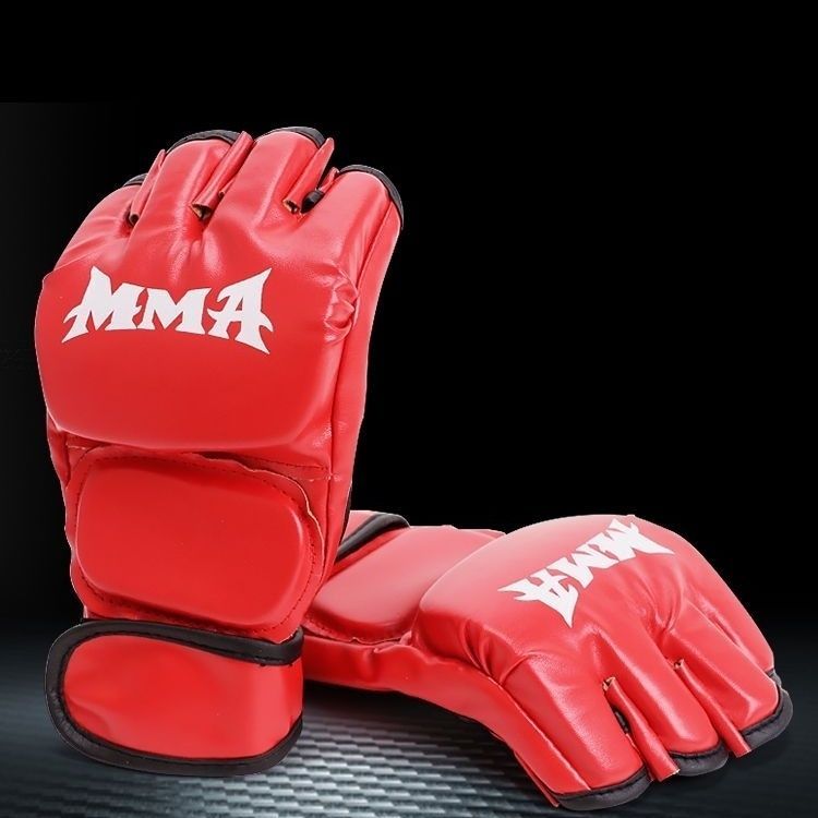 Boxing Gloves Adult MMA Fighting Professional Sanda Training Muay Thai Combat Men And Women Punching Bag Half Finger_voghion.com