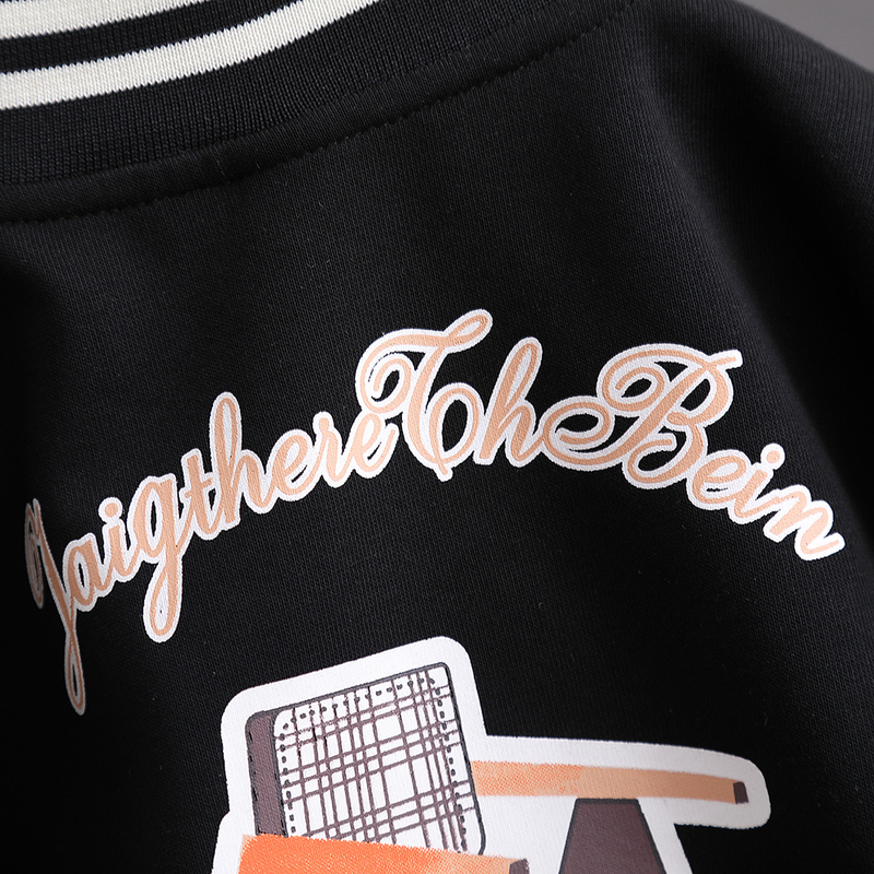 Jungenmantel Frühling und Herbst Kinder hübsche Fried Street Baseballjacke Modisches Oberteil_voghion.com