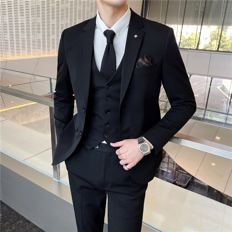 Herren-Set 2023, koreanische Version, Slim-Fit, geschäftlich, professionell, formeller Trauzeugenanzug, Hochzeitskleid des Bräutigams_voghion.com