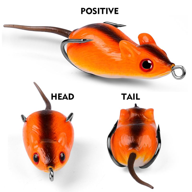 Klassischer Köder Froschmaus 5 cm 9 g weicher schwarzer Fisch Allzweckköder Angelausrüstung_voghion.com