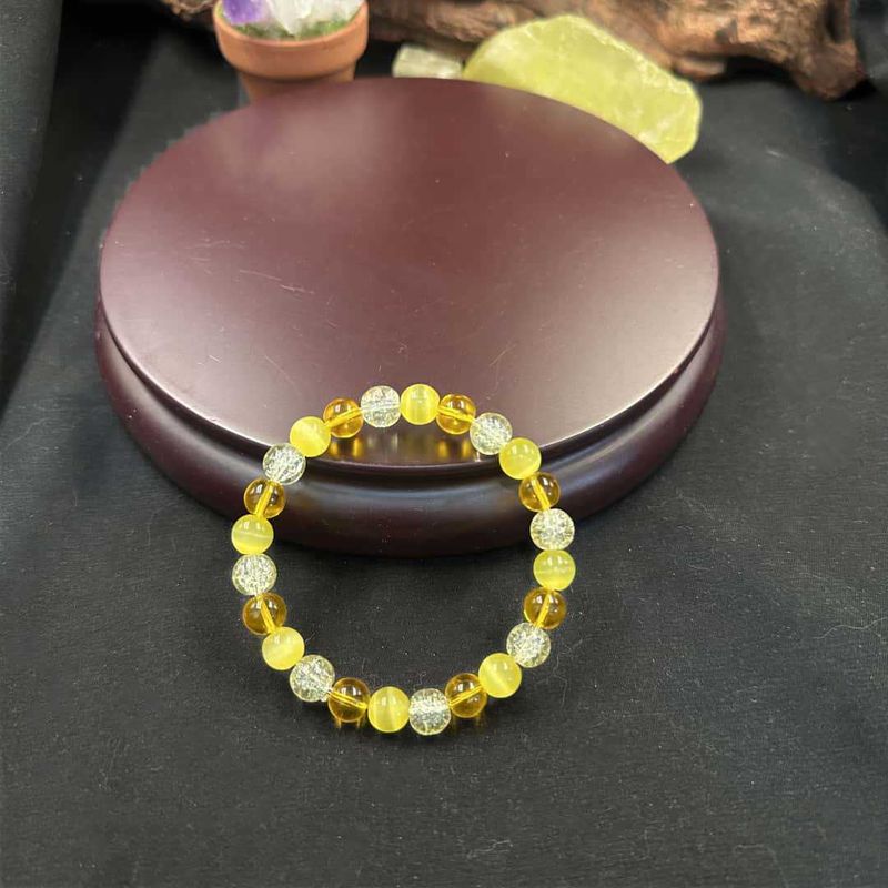 Xiyin Cat's Eye Stone And Yellow Crystal Three Types Bracelet Direct Sale_voghion.com
