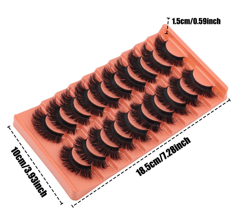European And American Hot-Selling 10 Pairs Dense Fluffy False Realistic Multi-Layer Natural Long Curly Eyelashes_voghion.com