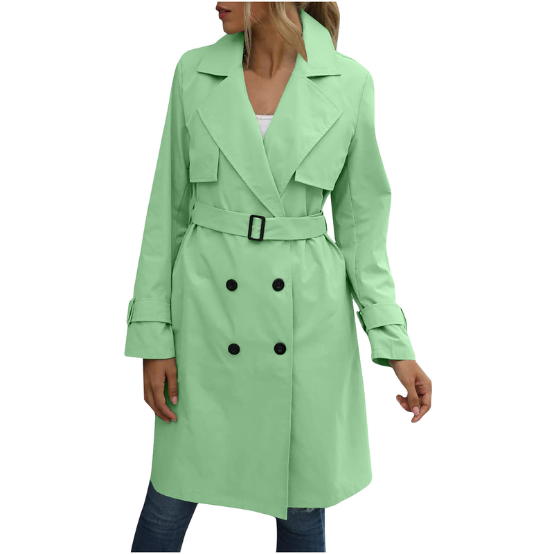 Women's Double Breasted Fashion Casual Trench Coat_voghion.com