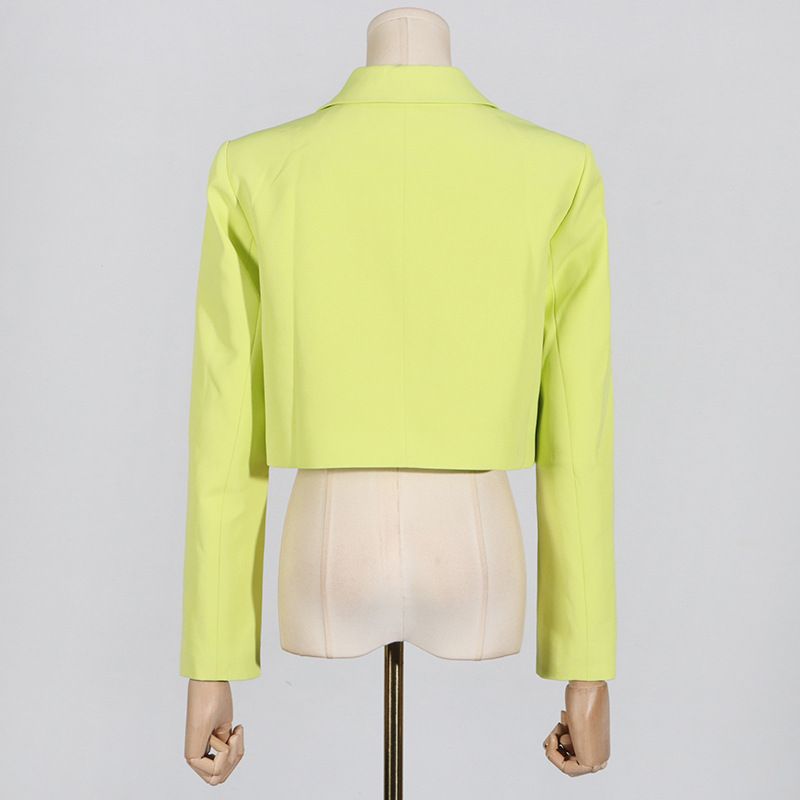 GraceChic Modischer Freizeitanzug Herbst 2025: Zweiteiliges Set bestehend aus V-Ausschnitt-Cardigan, kurzem Blazer und hochgeschnittener, gerader Hose_voghion.com