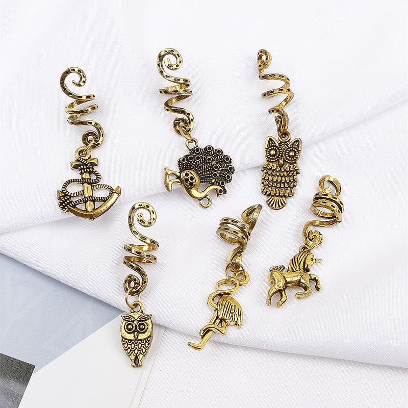 Fermagli per capelli con dreadlock, ornamenti per capelli in lega hip-hop, anelli per capelli a spirale a tema, accessori per capelli alla moda e cool per trecce da ragazza_voghion.com