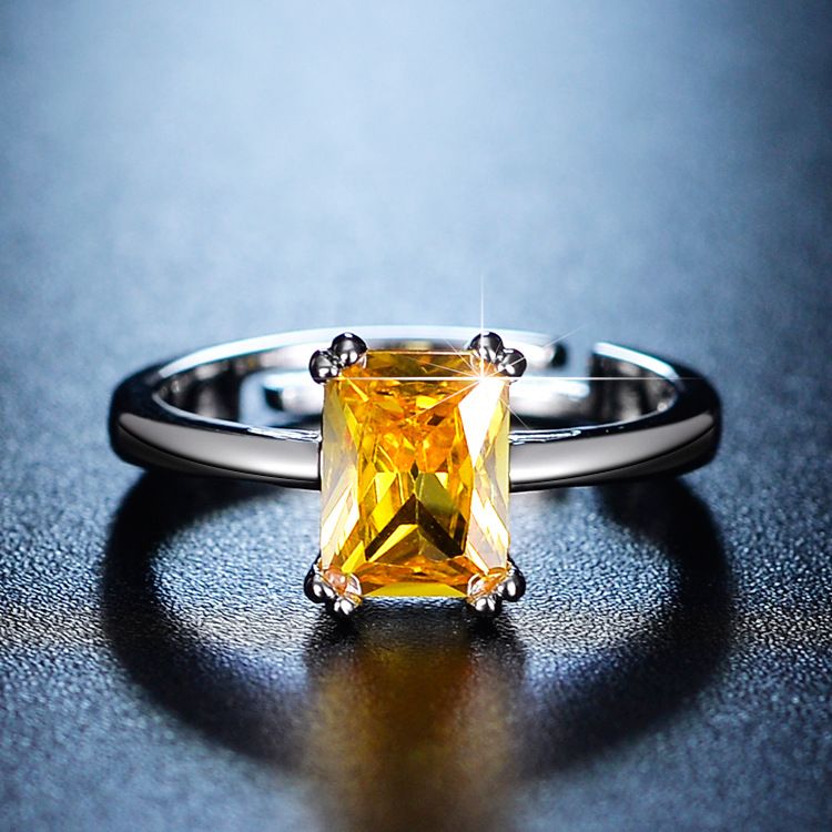 Live streaming light luxury design fashionable diamond inlaid moissanite one carat open zircon ring for women_voghion.com