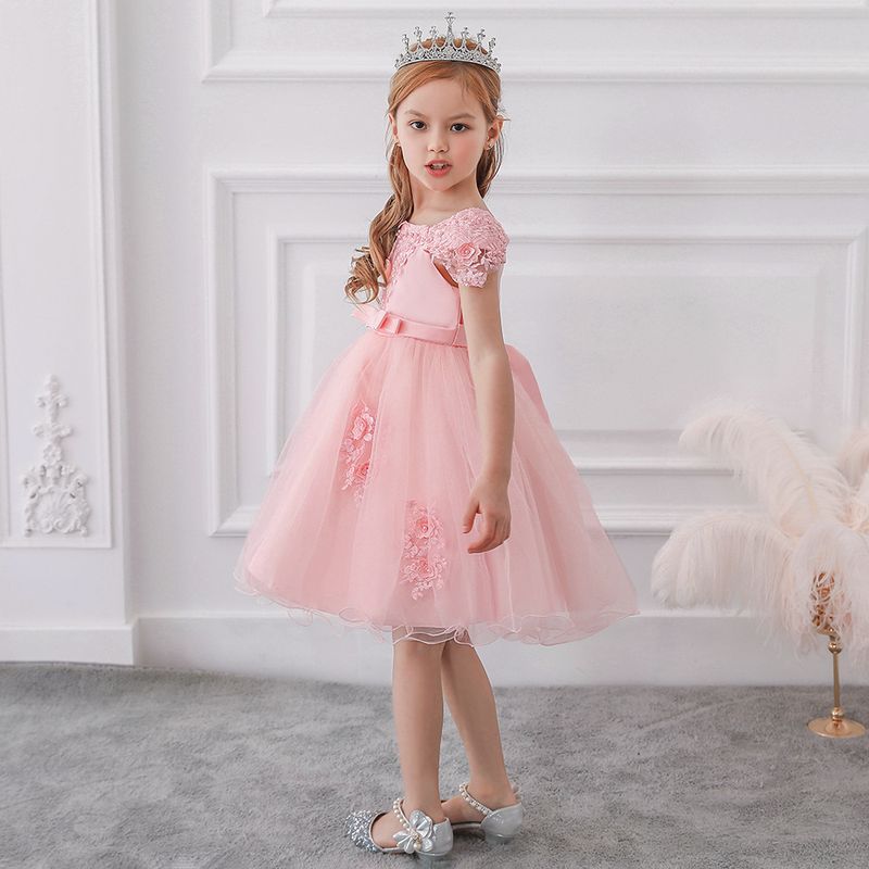 Babykleidung Mädchenkleid Kinderkleid Kleid CuHK Einreihiges, schulterfreies, mit Perlen besetztes Smoking-Laufstegkleid für Kinder_voghion.com