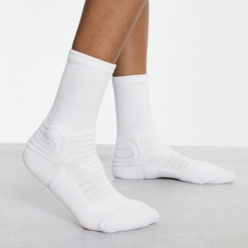 Basketball socks Men's mid-length sports socks High top running socks solid color towel bottom thick socks_voghion.com