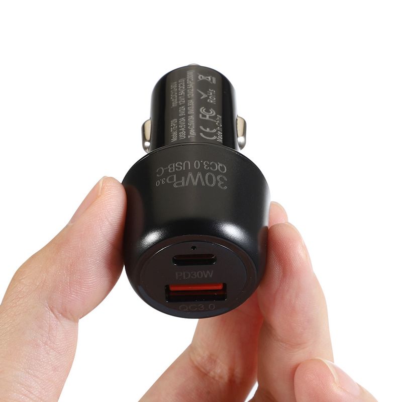 Caricabatterie per auto Music Festival 48W USD+PD da uno a due con ricarica super veloce_voghion.com