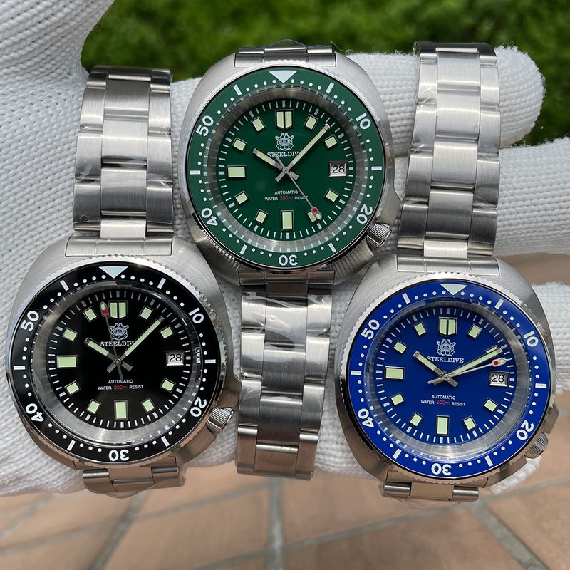 Nova chegada steeldive sd1974l relógio de mergulho mecânico safira cristal nh35 movt suíço luminoso 200m à prova dwaterproof água moda_voghion.com