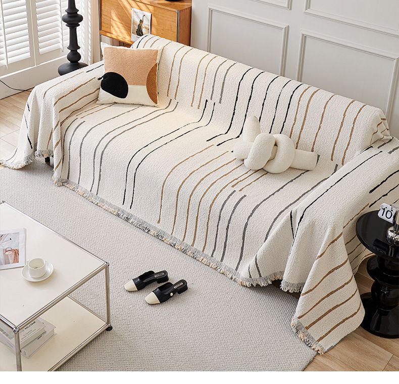 Verdickter Sofabezug Herbst- und Wintersofatuch All-Inclusive Moderne, einfache Linien Nordischer Sofabezug Sofakissen Sofadecke_voghion.com