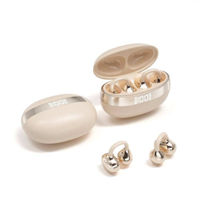 Nuove cuffie Bluetooth wireless con clip auricolare 2025, conduzione ossea, per corsa e sport, non in-ear, alta qualità del suono_voghion.com