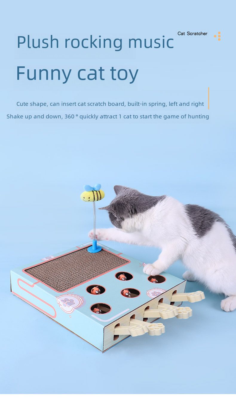 Giocattolo per gatti Whack-a-mole, tiragraffi in carta ondulata, giocattolo per gatti, giocattolo multifunzionale per gatti, accessori per gatti_voghion.com