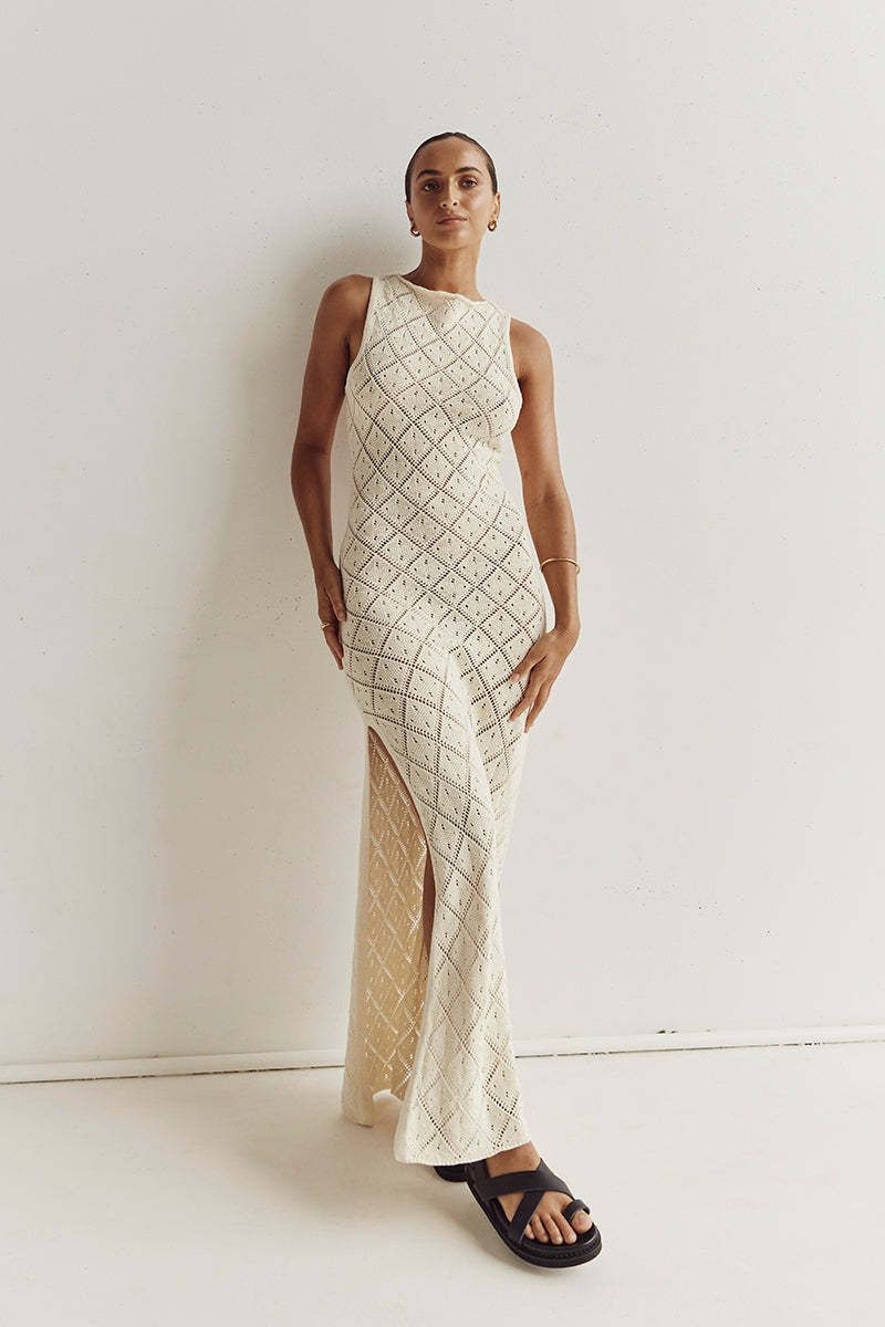 Women's Clothing beach vacation sexy long skirt knitted slit dress summer women_voghion.com