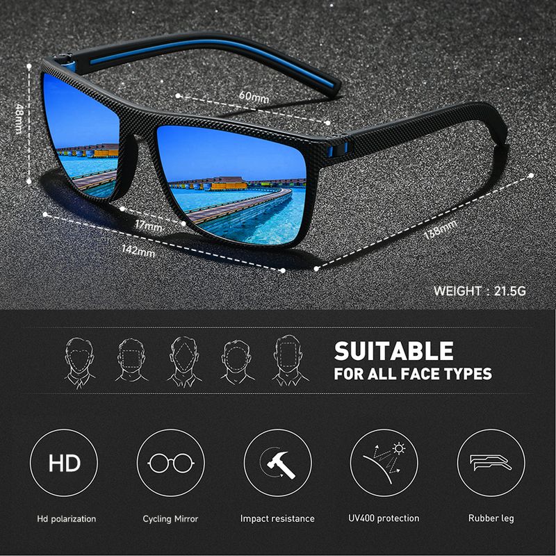 Moda Classico Vintage Check Pattern Square Polarized Occhiali da sole Uomo Donna Moda Pesca Guida Uomo Occhiali da sole UV400 Retro_voghion.com