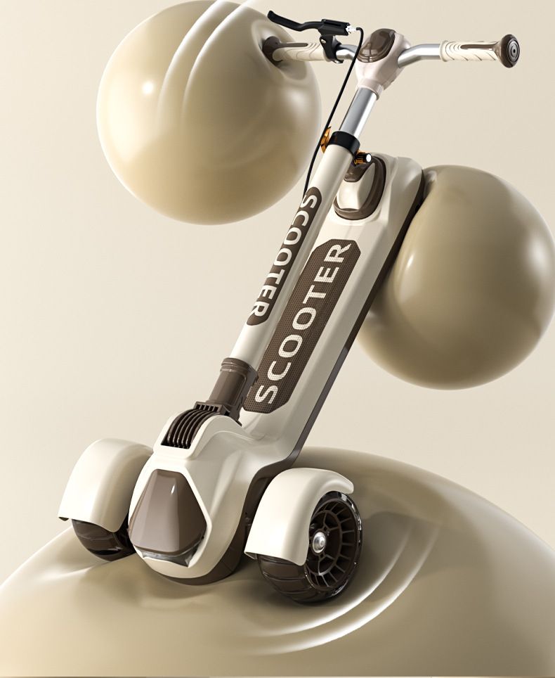 Büyük Çocuklar İçin Scooter Yanıp Sönebilir, Ergen Tek Bacaklı Scooter Üç Tekerlekli Çocuk Katlanabilir Oyuncak Araba_voghion.com