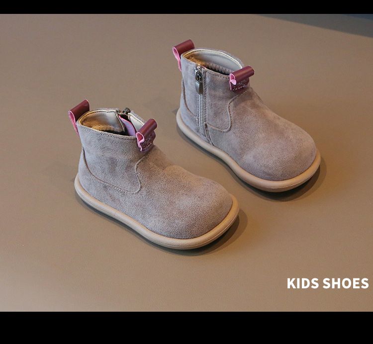 Autumn Winter Baby Boys Girls Boots Oxford Suede Children Casual Shoes Outdoor Anti-slip Infant Shoes Plush Kids Ankle B_voghion.com