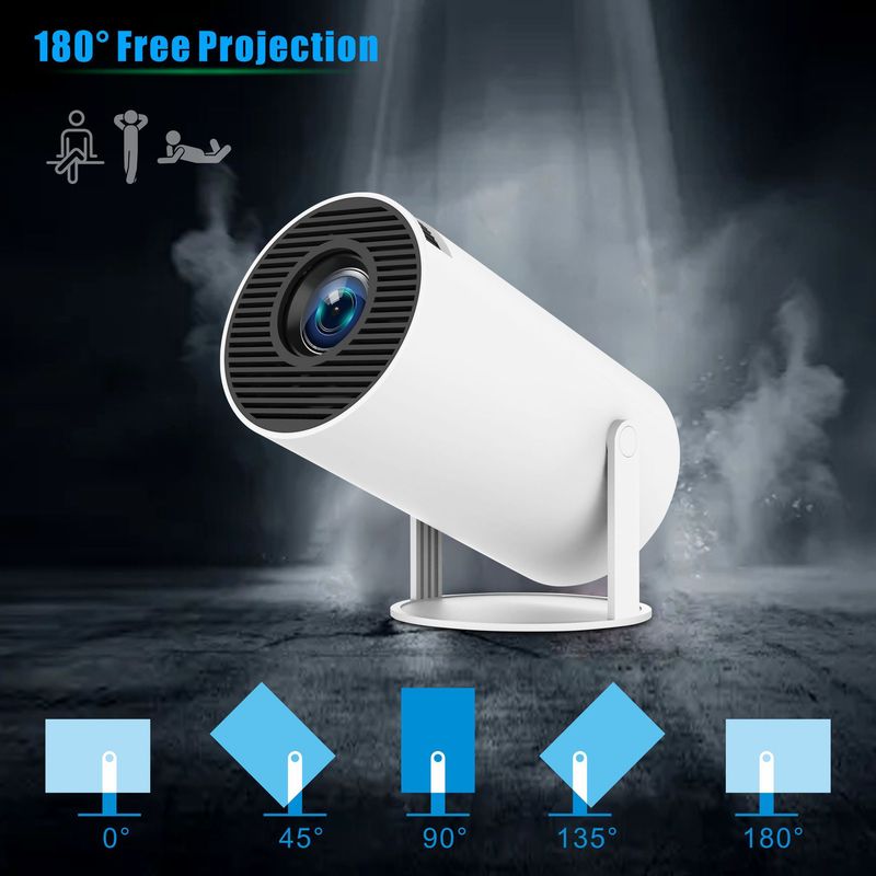 HY300Pro Projector, 1080P Full HD Supported Home Theater Projector With Allwinner H713 Chip, Mini Portable Outdoor Movie Projector For Bedroom Wall St_voghion.com