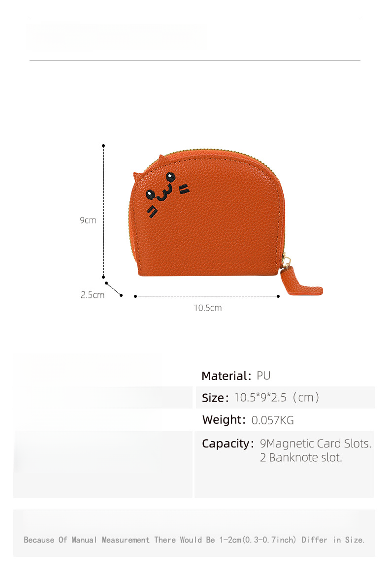 2024 Cat Small and Adorable Multi Card Advanced Cartoon Zero Wallet Portable Storage Bag Small Wallet Anti Dirt and Wear Resistant_voghion.com