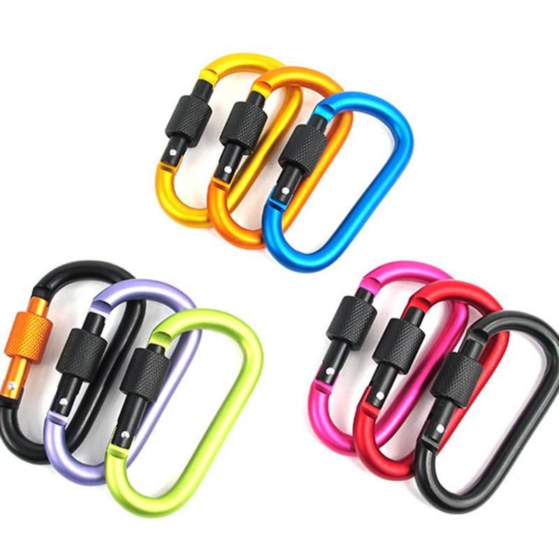 Carabiner D-Type Outdoor Gear Multi-Functional Hook Quick Retractable Keychain Backpack Accessories Safety Hanging Clip_voghion.com