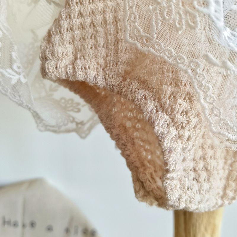 Mother & Kids Baby jumpsuit Korean version baby girl lace summer flying sleeves fart clothes newborn 100 days old princess skirt_voghion.com