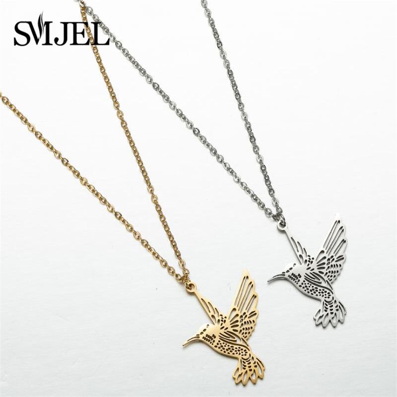 Vendas quentes SMJEL Wild Animal Aço Inoxidável Colibri Colares & Pingentes Bonito Águia Phoenix Swallow Pássaros Colar colares_voghion.com