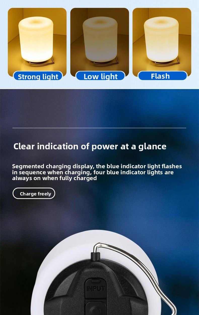 Rechargeable Camping Atmosphere Long Battery Life Super Bright Portable Light Lantern Night Market Stall Lamp_voghion.com