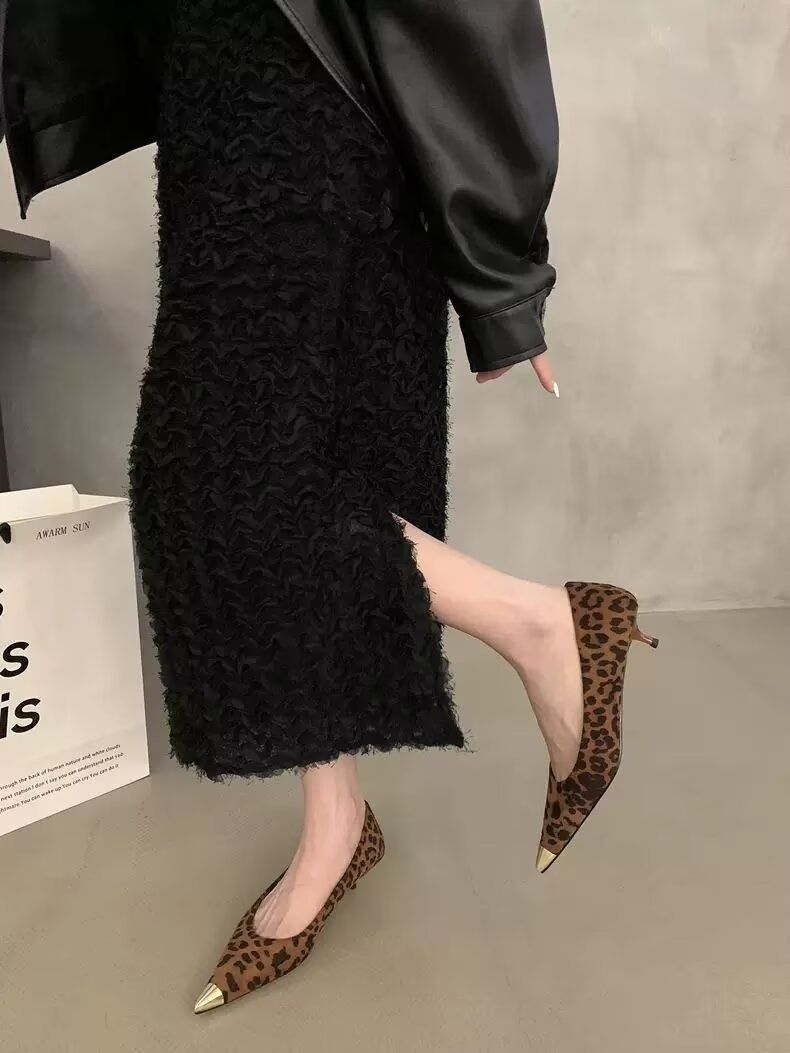 Scarpe da donna con tacco a spillo, tacco a spillo, tacco alto, stile gattino, stile francese, scarpe con gonna profumata_voghion.com
