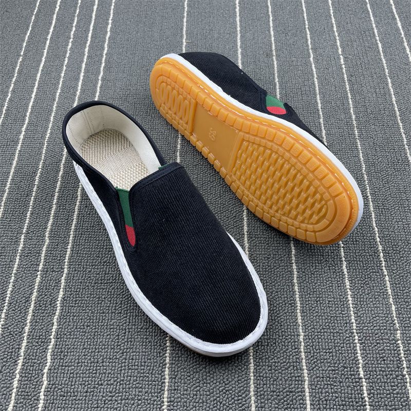Ademende gele stoffen schoenen, casual instappers voor koppels_voghion.com