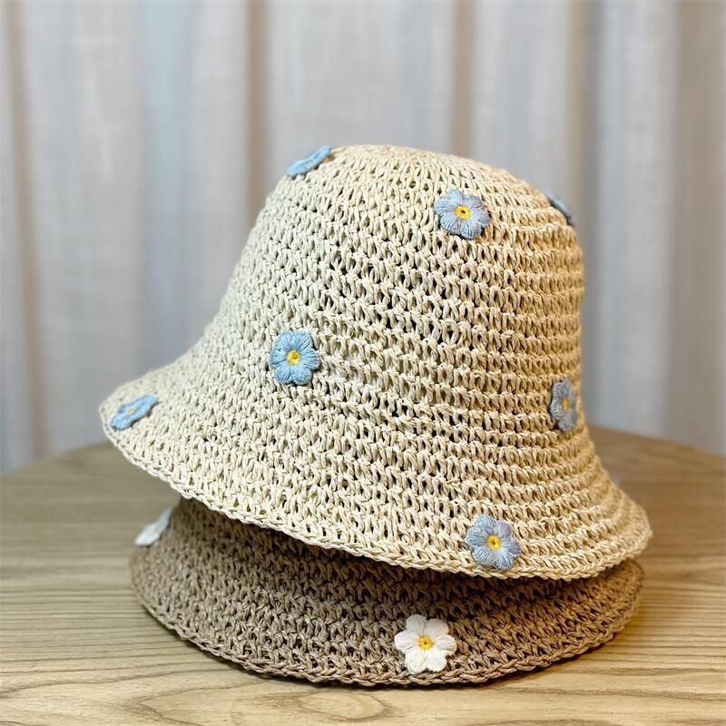 Cappello estivo da spiaggia con parasole e protezione solare da donna 2024, in paglia intrecciata, con tesa larga_voghion.com