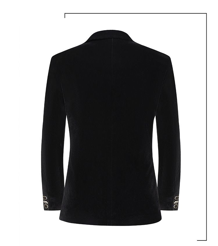 Costum de performanță negru pentru bărbați, costum de rochie pentru cântăreț, performanță pe scenă, gazdă, artă, examinare, EMCE, costum slim, jachetă_voghion.com
