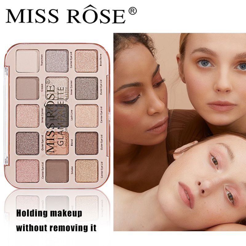 MISS ROSE 15 Color Makeup Matte Contour Eyeshadow Palette, Multi Color, Long Lasting, Sweat Proof, Easy To Apply, Fine Shimmer Eyeshadow_voghion.com
