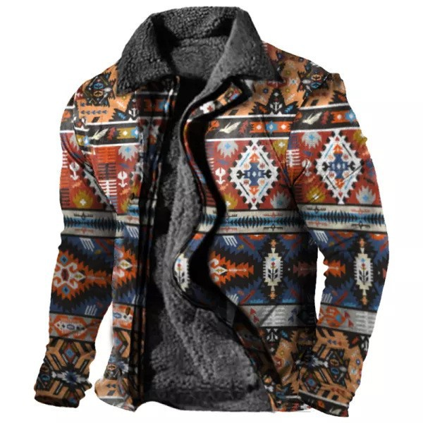 2024 Verdickte Seitennaht-Einsatztasche lässiger Reißverschluss lockere wolfbraune Jugend-Baumwoll-Herren-Plüschjacke_voghion.com