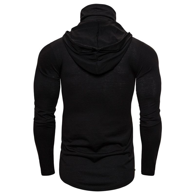 Autunno e inverno nuovo elastico uomo ninja tuta Halloween maglietta a maniche lunghe teschio maschera cappuccio uomo_voghion.com