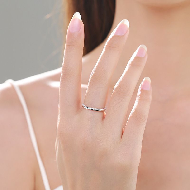 Tancise Classic Zircon Silver Ring Naisten Korut Häät Promise Juhlalahja_voghion.com