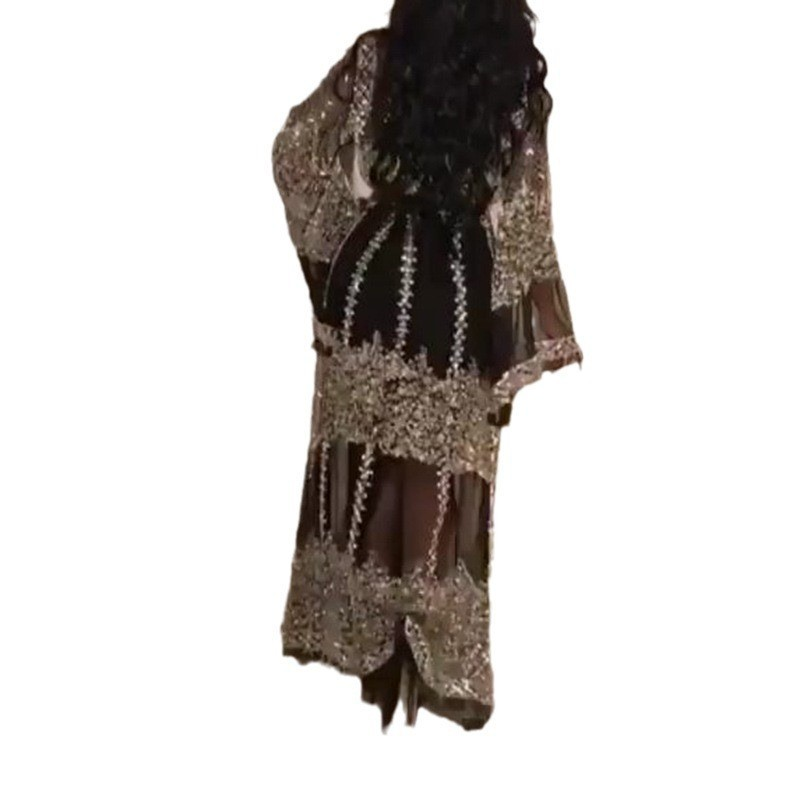 2025 New Women's Hot Stamping Sexy Shawl Two-piece Set For Banquet Fashion Evening Dress_voghion.com