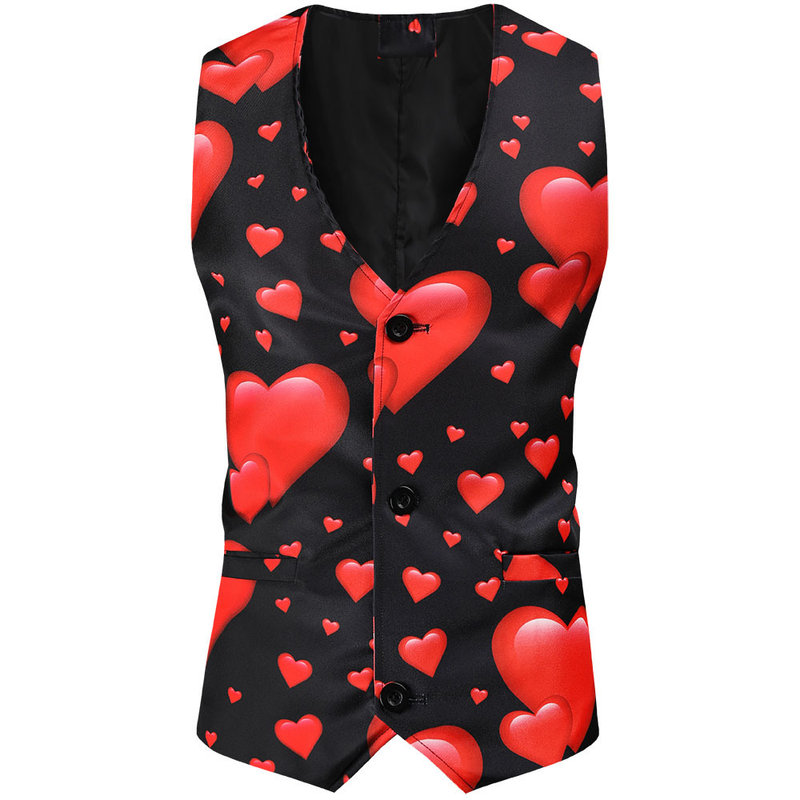 Herrenbekleidung, Valentinstag, lässig, 3D-gedruckt, Anzug, Weste, Anzug, 3-teiliges Set_voghion.com