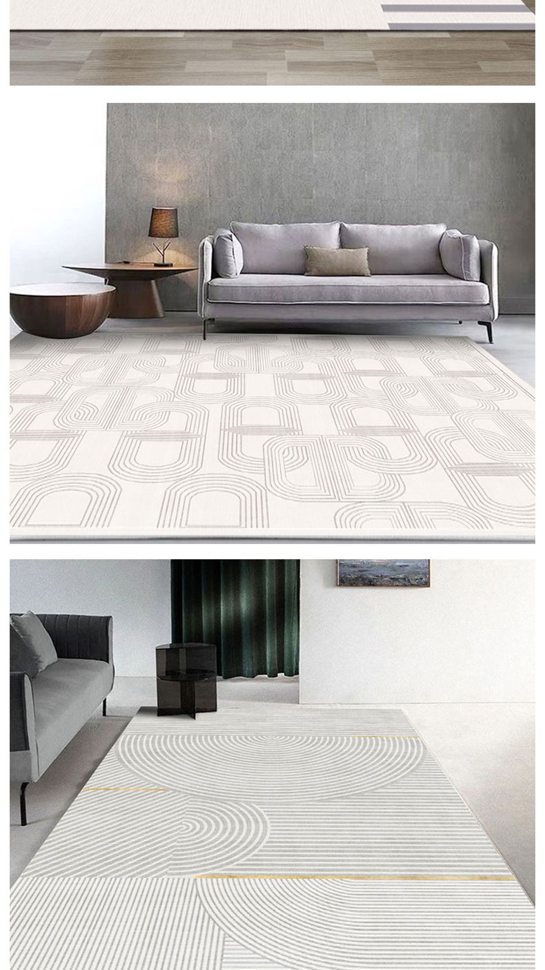 Nordischer geometrischer hochwertiger Sofa-Großbereichsteppich Wohnzimmer-Couchtischteppich Moderne einfache graue Schlafzimmer-Heimbodenmatte_voghion.com