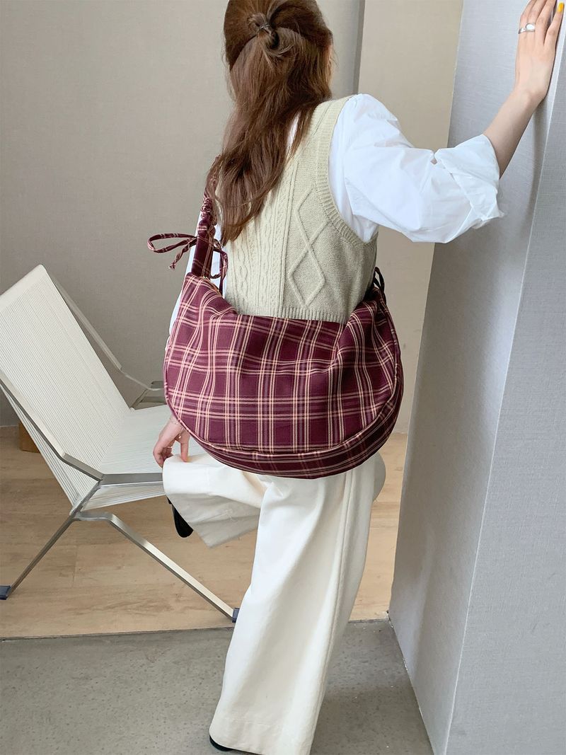 Crossbody Bag Checkered 2025 Fall/Winter New Shoulder Bag Underarm Bag Large Capacity_voghion.com