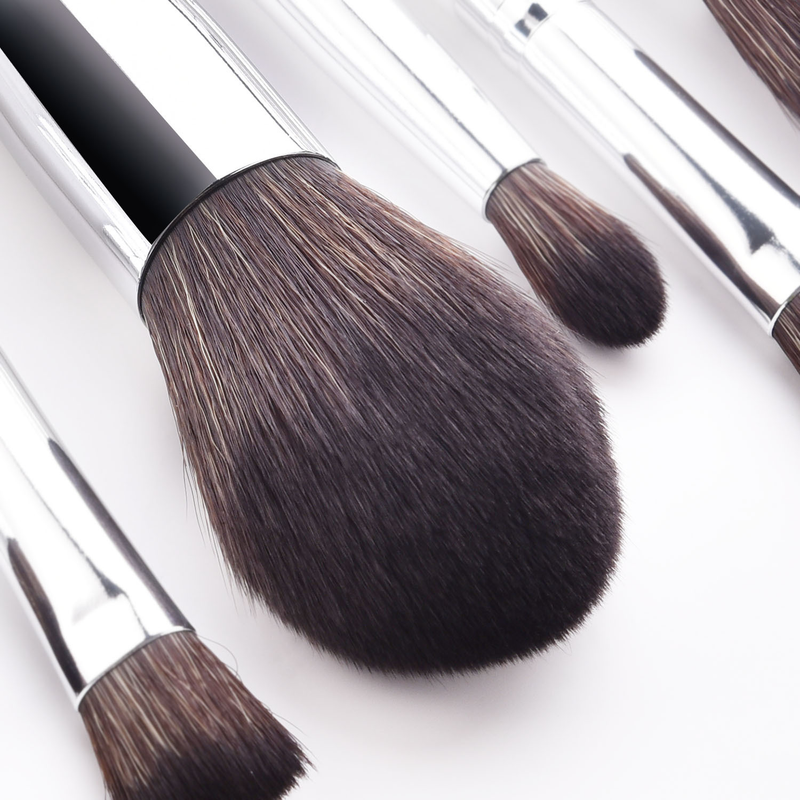 Set de 15 pensule de machiaj, vârf de pensulă, mâner din lemn, argintiu, pensulă pentru pudră liberă, pensulă pentru blush, instrumente de machiaj GUJHUI_voghion.com