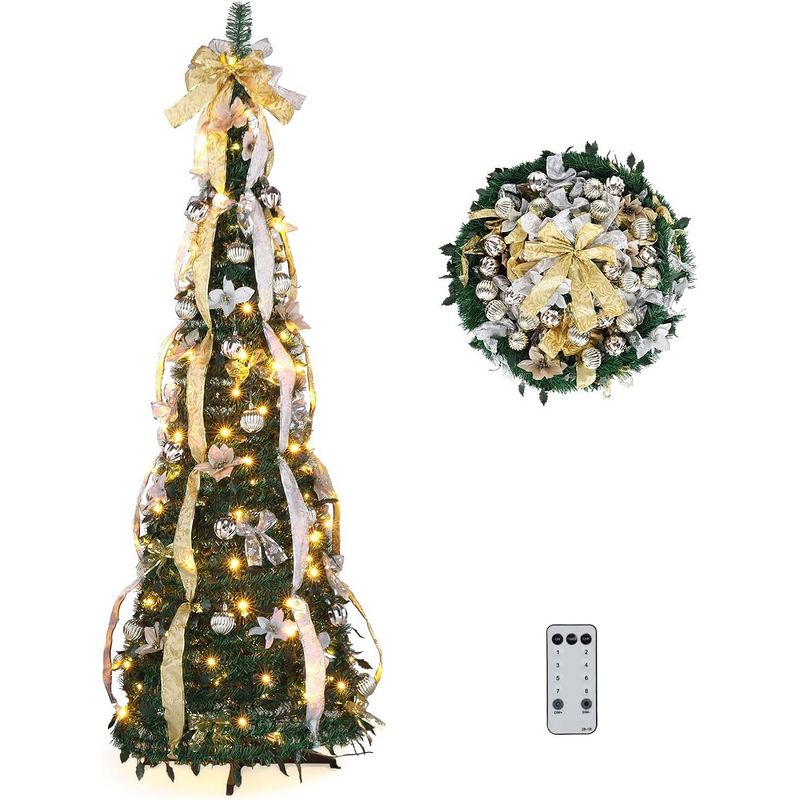 Kerstboom 3ft 10ft opvouwbare kerstboom met lampjes en ornamenten boom kerstversiering_voghion.com