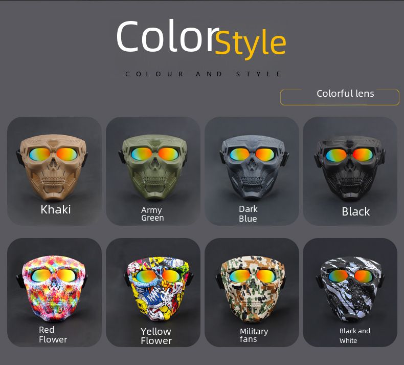 Cycling Eyewear New Goggles Mask Skull Head Motocross Outdoor Sports Riding Wind And Sand Goggles Tactical Mask_voghion.com