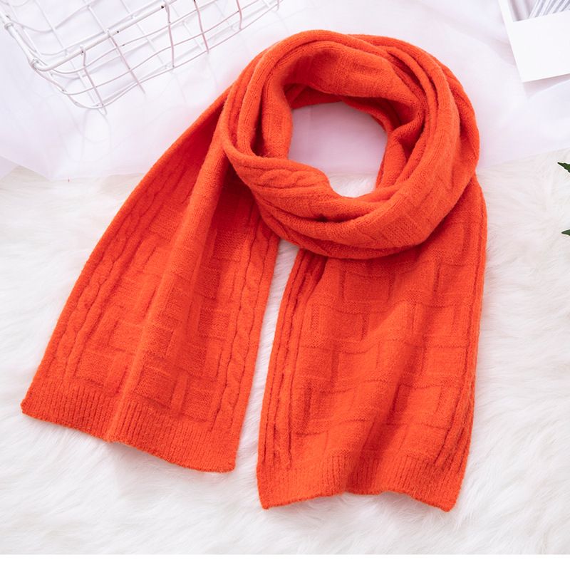 Girl boy's pure color Korean version scarf autumn winter, cute children's scarf, thickened and warm for 2-10 years old_voghion.com