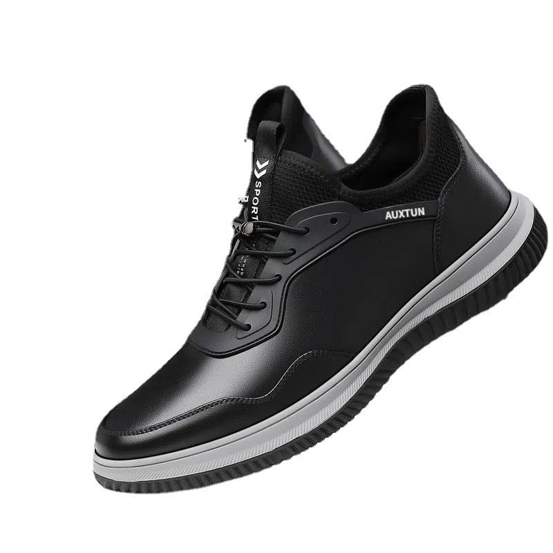 Soft Soled Casual Leather For Men 2025 New Korean Version Comfortable And Breathable Men's With Lace Up British Style_voghion.com