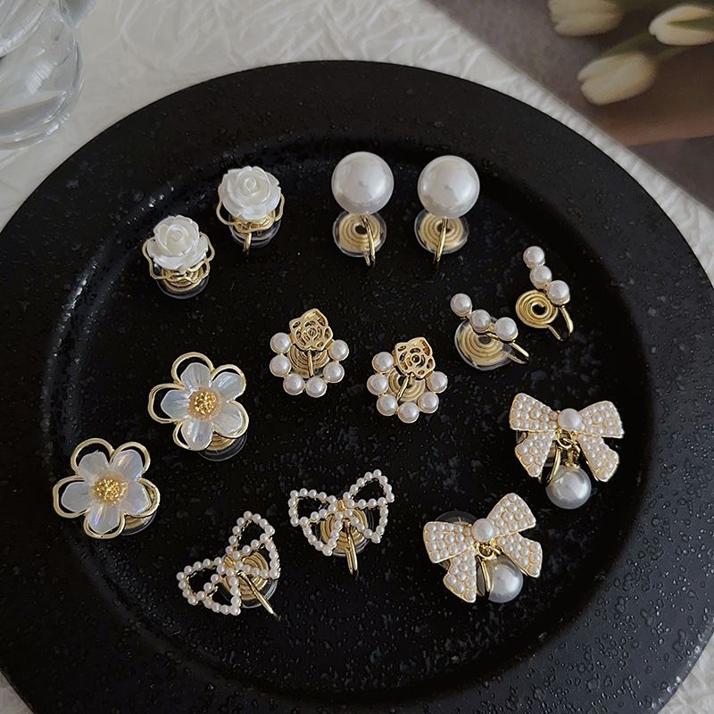 Ear Clips Without Piercings, Premium Pearl Earrings, Earrings._voghion.com