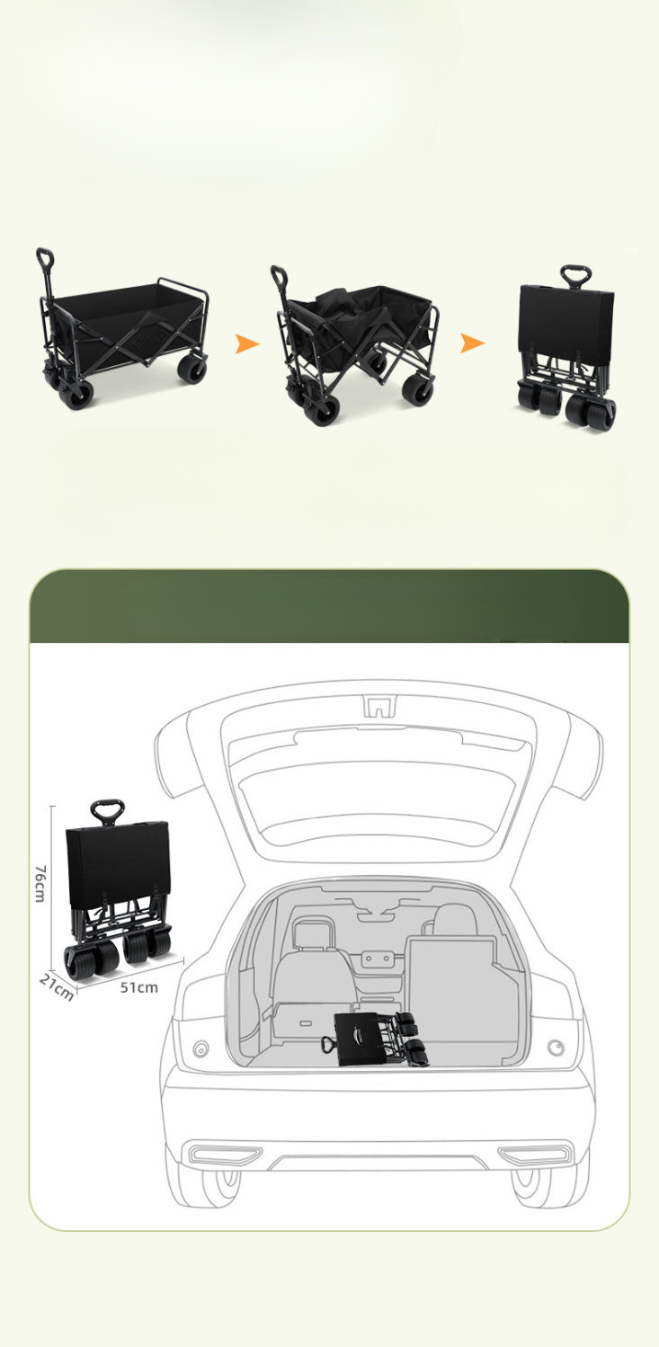 Camping Outdoor Stall Push Picnic Camp Trailer Portable Small Multifunctional Baby Stroller Fishing Cart_voghion.com