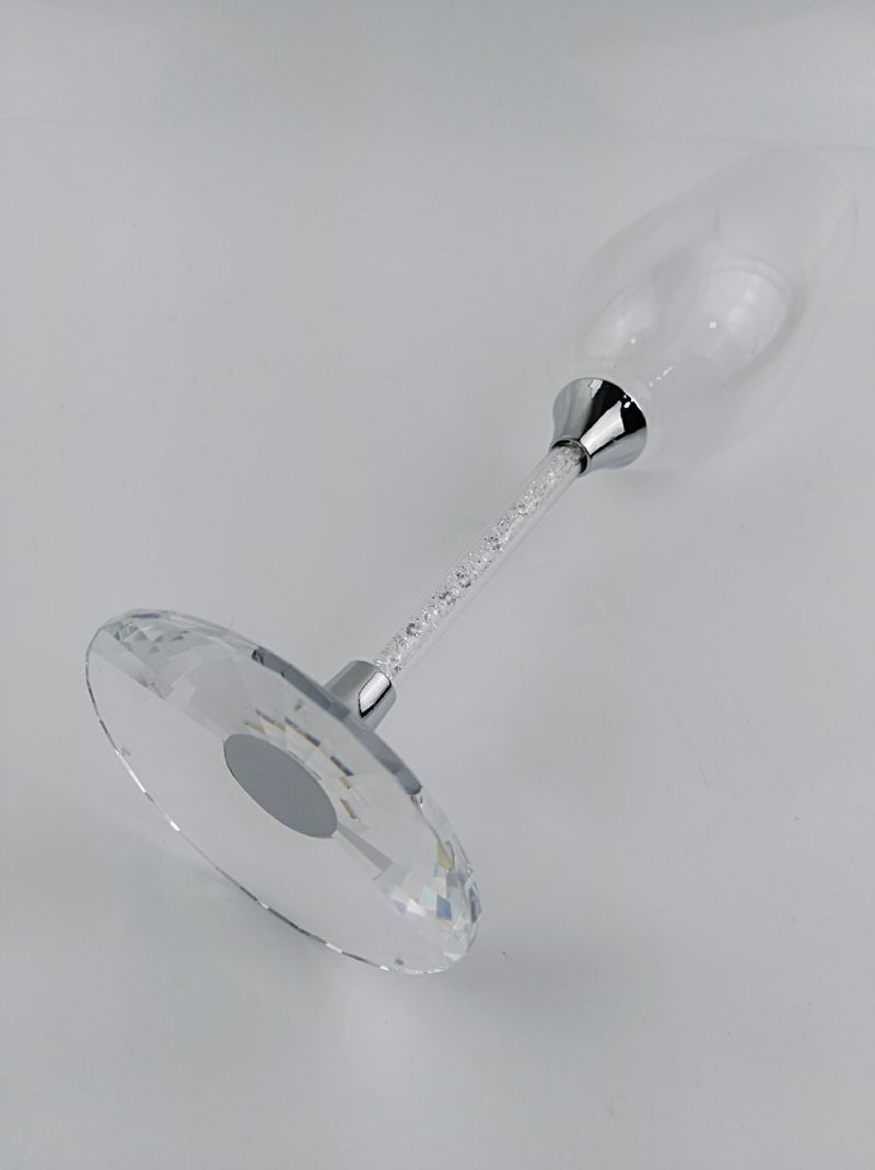 Caixa de presente de diamante branco, conjunto com 2 taças de champanhe, copos de cristal para uso doméstico, artigos de bar de pé alto_voghion.com